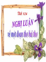 bài giảng ngữ văn lớp 9 TIET 124   nghi luan ve mot doan tho bai tho 