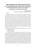 LỒNG GHÉP KIẾN THỨC THÔNG TIN VÀO BÀI GIẢNG TẠI CÁC TRƯỜNG ĐẠI HỌC THÁCH THỨC VÀ GIẢI PHÁP