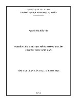 Luận văn tóm tắt nghiên cứu chế tạo màng mỏng đa lớp có cấu trúc SPIN van 