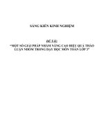Sáng kiến kinh nghiệm SKKN về một số giải pháp nhằm nâng cao hiệu quả thảo luận nhóm trong dạy học môn toán lớp 3