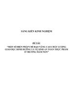 Một số biện pháp chỉ đạo nâng cao chất lượng giáo dục dinh dưỡng và vệ sinh an toàn thực phẩm ở trường mầm non 