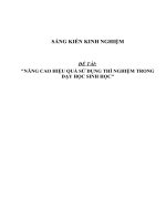 Sáng kiến kinh nghiệm SKKN nâng cao hiệu quả sử dụng thí nghiệm trong dạy học sinh học 
