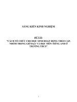 Sáng kiến kinh nghiệm SKKN cách tổ chức cho học sinh hoạt động theo cặp, nhóm trong giờ dạy và học môn tiếng anh ở trường THCS 