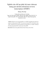 Nghiên cứu chế tạo phức hệ nano chitosan mang gen mã hóa telomerase reverse transcriptase (hTERT)