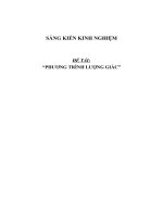 Sáng kiến kinh nghiệm phương trình lượng giác