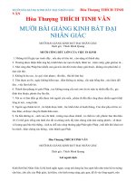 MƯỜI BÀI GIẢNG KINH BÁT ĐẠI NHÂN GIÁC - Hòa Thượng THÍCH TINH VÂN