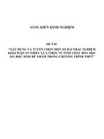 Sáng kiến kinh nghiệm SKKN xây dựng và tuyển chọn một số bài trắc nghiệm khách quan về tính chất hóa học trong chương trình THPT 