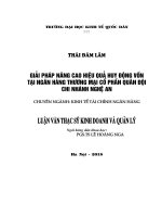 Giải pháp nâng cao hiệu quả huy động vốn tại Ngân hàng Thương mại Cổ phần Quân đội – chi nhánh Nghệ An