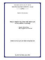 PHÁT TRIỂN NGÀNH CHẾ BIẾN GỖ VÙNG ĐÔNG NAM BỘ