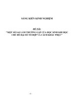 Sáng kiến kinh nghiệm một số sai lầm thường gặp của học sinh khi học chủ đề đại số tổ hợp và cách khắc phục 