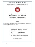 Lợi thế so sánh các mặt hàng nông sản việt nam và giải pháp để khai thác những lợi thế so sánh đó trong thời ký khủng hoảng  kinh tế