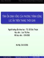Trình chiếu tính ổn định vững của phương trình động lực ẩn trên thang thời gian 