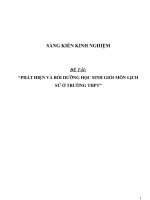 Sáng kiến kinh nghiệm SKKN một số kinh nghiệm trong việc phát hiện và bồi dưỡng học sinh giỏi môn lịch sử ở trường THPT 