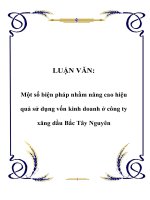 Một số biện pháp nhằm nâng cao hiệu quả sử dụng vốn kinh doanh ở công ty xăng dầu Bắc Tây Nguyên