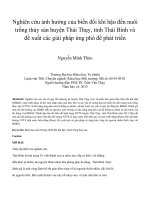 Nghiên cứu ảnh hưởng của biến đổi khí hậu đến nuôi trồng thủy sản huyện Thái Thụy, tỉnh Thái Bình và đề xuất các giải pháp ứng phó để phát triển