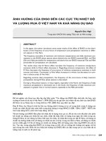 ẢNH HƯỞNG CỦA ENSO ĐẾN CÁC CỰC TRỊ NHIỆT ĐỘ VÀ LƯỢNG MƯA Ở VIỆT NAM VÀ KHẢ NĂNG DỰ BÁO