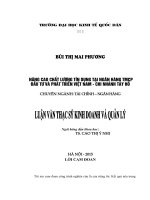 Nâng cao chất lượng tín dụng  tại Ngân hàng TMCP Đầu tư và Phát triển Việt Nam - Chi nhánh Tây Hồ