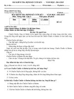 Đề thi học kì 1 lớp 3 môn Toán, Tiếng Việt trường tiểu học Toàn Thắng năm 2014 - 2015