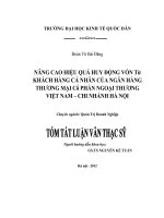 Nâng cao hiệu quả huy động vốn từ khách hàng cá nhân của Ngân hàng thương mại cổ phần Ngoại thương Việt Nam - Chi nhánh Hà Nội