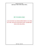 De tai NCKH ve cai cach thu tuc hanh chinh trong linh vuc thu, chi ngan sach