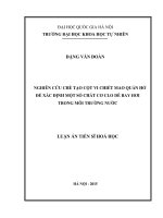 Nghiên cứu chế tạo cột vi chiết mao quản hở để xác định một số chất cơ clo dễ bay hơi trong môi trường nước