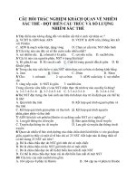 câu hỏi trắc nghiệm phần đột biến nhiễm sắc thể