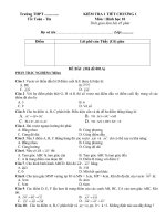 10 Đề kiểm tra 1 tiết hình học 10 chương 1 (7 điểm trắc nghiệm)