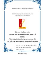 Phân tích một tình huống mất an toàn điện đề xuất giải pháp hạn chế nguy cơ mất an toàn 