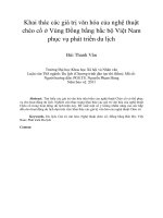 Khai thác các giá trị văn hóa của nghệ thuật chèo cổ ở Vùng Đồng bằng bắc bộ Việt Nam phục vụ phát triển du lịch