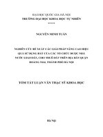 Tóm tắt nghiên cứu đề xuất các giải pháp nâng cao hiệu quả sử dụng đất của các tổ chức được nhà nước giao đất, cho thuê đất trên địa bàn quận hoàng mai, thành phố hà nội 
