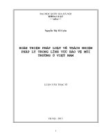 Hoàn thiện pháp luật về trách nhiệm pháp lý trong lĩnh vực bảo vệ môi trường ở Việt Nam