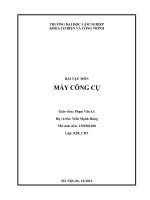 BÀI TẬP MÔN MÁY CÔNG CỤ