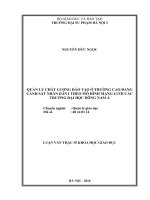 Quản lý chất lượng đào tạo ở trường Cao đẳng cảnh sát Nhân dân I theo mô hình mạng lưới các trường Đại học Đông Nam Á