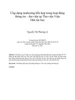 Ứng dụng marketing hỗn hợp trong hoạt động thông tin – thư viện tại Thư viện Viện Dân tộc học