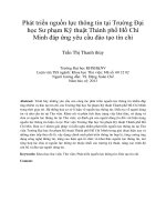 Phát triển nguồn lực thông tin tại Trường Đại học Sư phạm Kỹ thuật Thành phố Hồ Chí Minh đáp ứng yêu cầu đào tạo tín chỉ