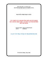 Các nhân tố ảnh hưởng đến quyết định mua hàng điện trực tuyến tại thành phố hồ chí minh
