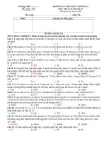 10 Đề kiểm tra 1 tiết môn toán lớp 11 chương Tổ hợp  xác suất (7 điểm trắc nghiệm)