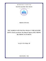 Thử nghiệm nuôi thương phẩm cá trê suối phú quốc (clarias gracilentus ng, dang  nguyen, 2011) trong hệ thống tuần hoàn 