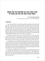 ĐÁNH GIÁ TÀI NGUYÊN DU LỊCH SINH THÁI Ở VÙNG NÚI ĐÁ VÔI TỈNH NINH BÌNH