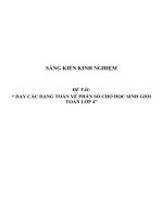 Sáng kiến kinh nghiệm SKKN môn toán lớp 4 về các dạng bài toán tính nhanh phân số 