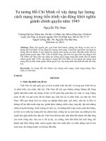 Tư tưởng Hồ Chí Minh về xây dựng lực lượng cách mạng trong tiến trình vận động khởi nghĩa giành chính quyền năm 1945
