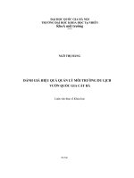Luận văn Thạc sĩ đánh giá hiệu quả quản lý môi trường du lịch vườn quốc gia Cát Bà