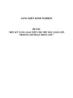 Sáng kiến kinh nghiệm SKKN rèn kỹ năng giao tiếp cho trẻ mẫu giáo trong giờ hoạt động góc 