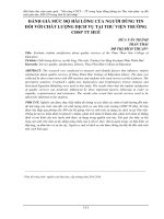 Đánh giá mức độ hài lòng của người dùng tin đối với chất lượng dịch vụ tại thư viện Trường cao đẳng sư phạm Thừa Thiên Huế