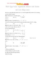 Bài tập trắc nghiệm khảo sát hàm số (có đáp án) 