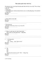 Bài tập về biện pháp nghệ thuật trình bày