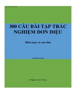 300 CÂU bài tập TRẮC NGHIỆM đơn điệu