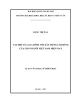 Vai trò của gia đình với xây dựng lối sống của người Việt Nam hiện nay