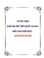 HOT tuyển chọn 30 đề thi thử THPT quốc gia môn toán 2017 mới nhất (có lời giải chi tiết)