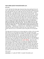 HOẠT ĐỘNG QUẢN TRỊ NGUỒN NHÂN LỰC